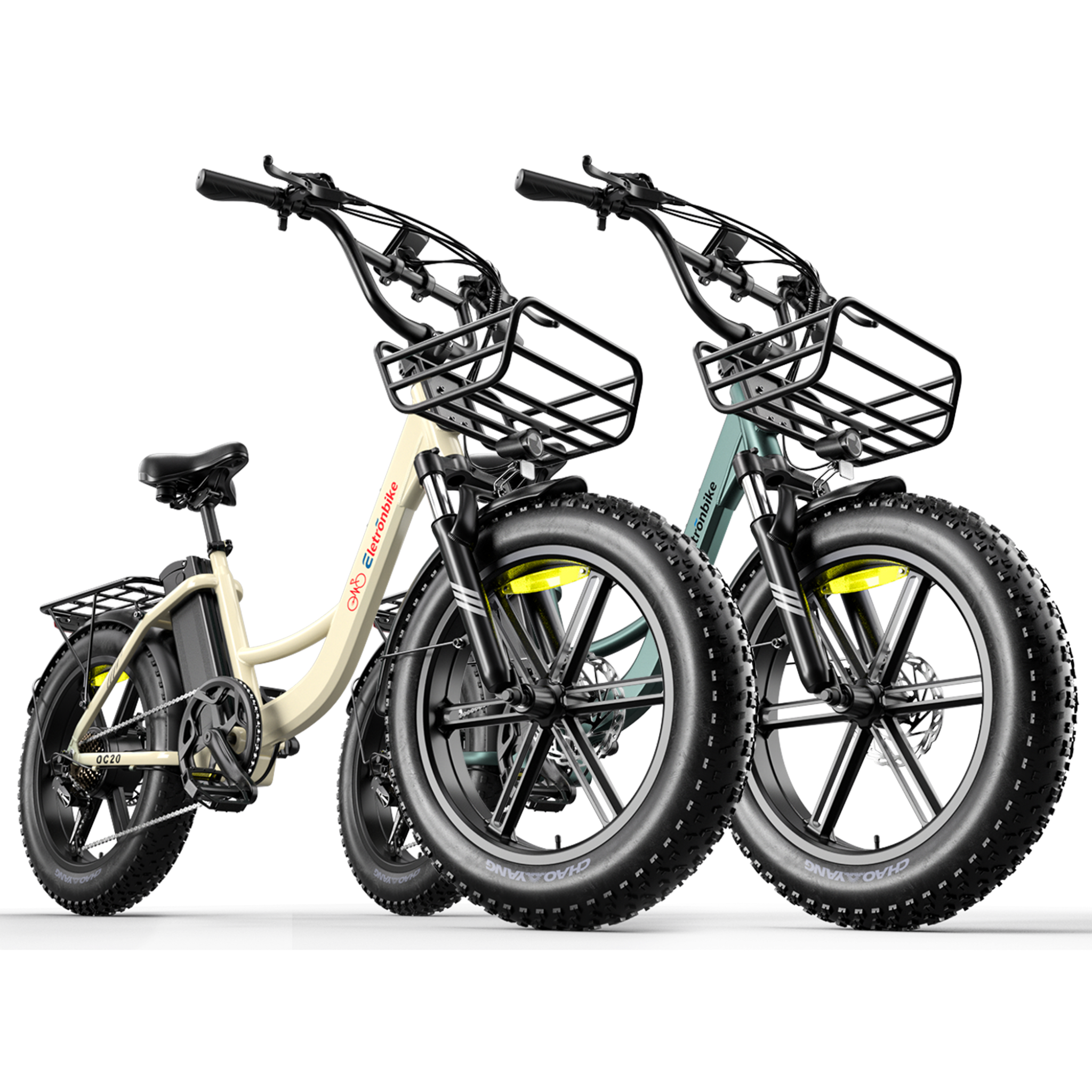 Eletronbike OC20 Commute E-bike for Adults-beige and green