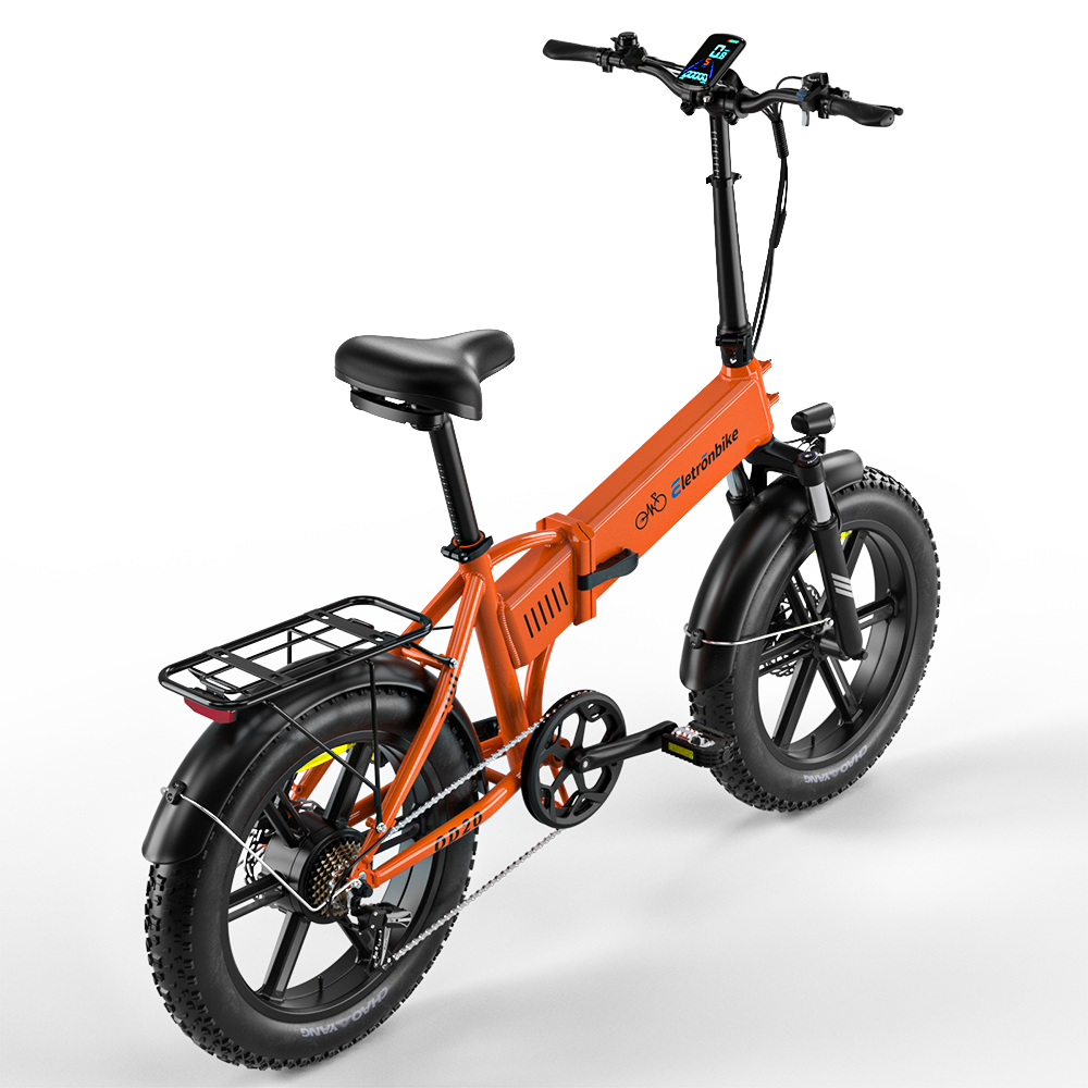 Eletronbike OD20 Foldable ebikes-Orange back right side