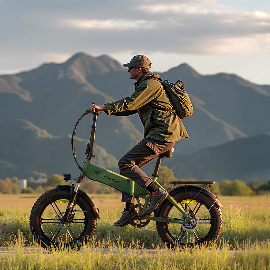 Eletronbike OD20 Foldable ebikes-green outdoors riding