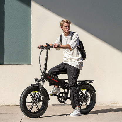 Eletronbike OD20 Foldable ebikes-Black commuter riding