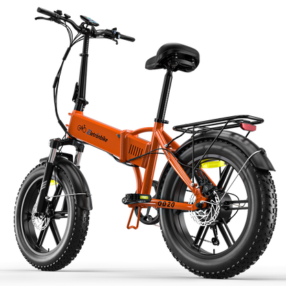 Eletronbike OD20 Foldable ebikes-Orange back left side