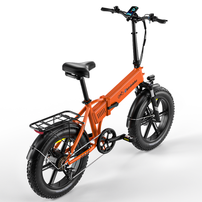 Eletronbike OD20 Foldable ebikes-Orange back right side