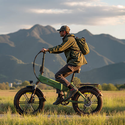 Eletronbike OD20 Foldable ebikes-green outdoors riding